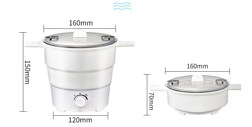 Compact electric noodle cooker for dorms and travel