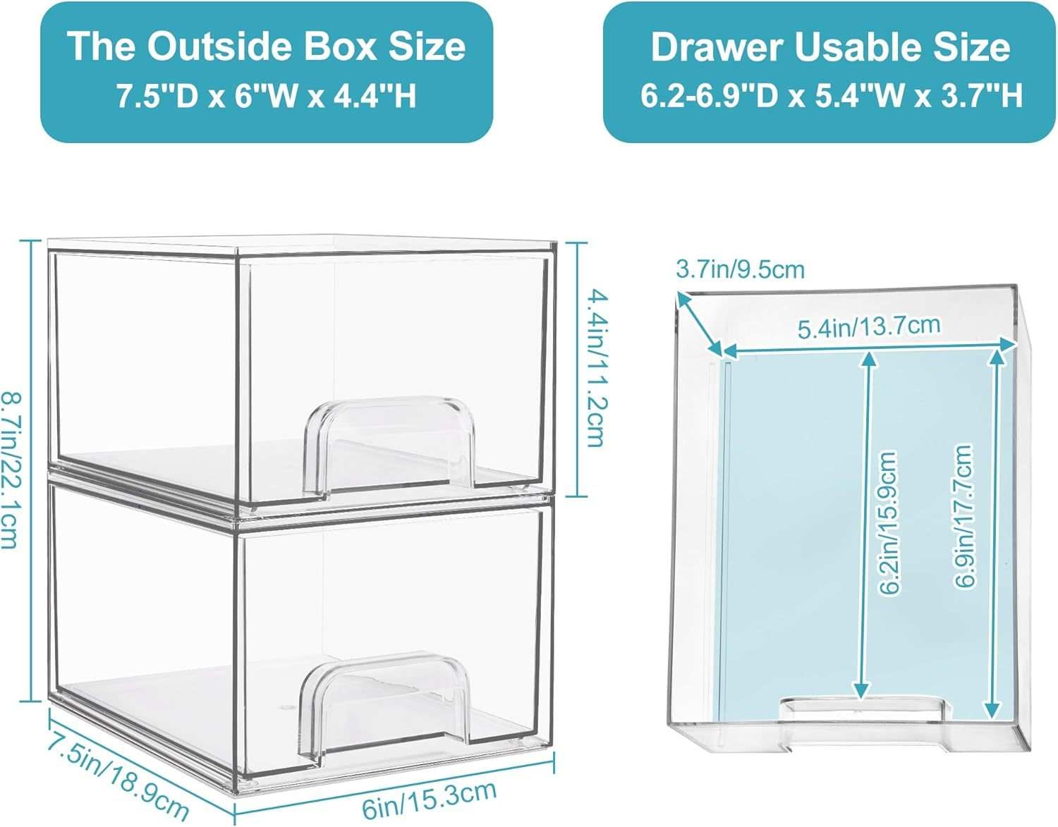 Clear Stackable Storage Drawers
