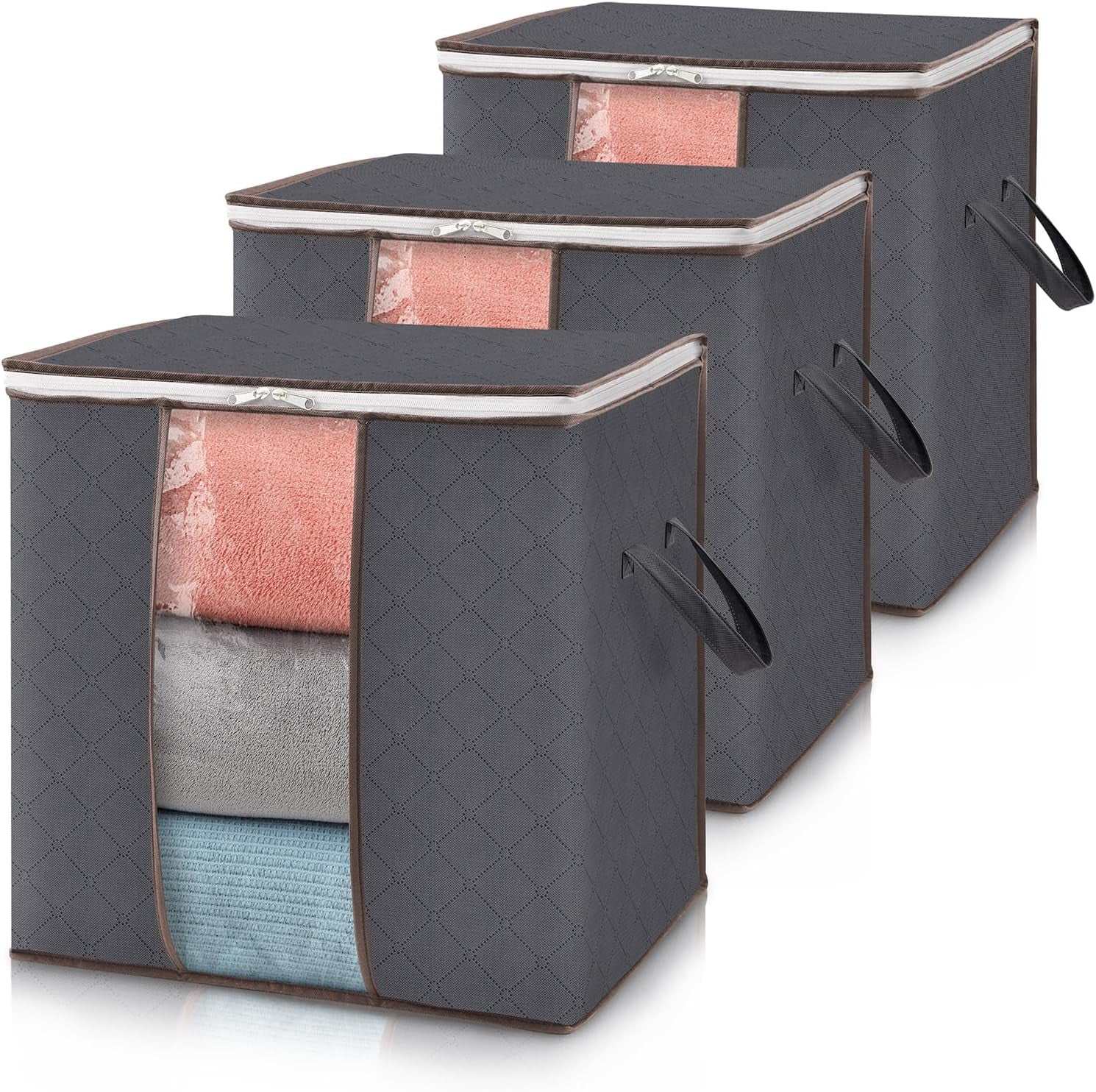 Gray Clothes Storage Bins
