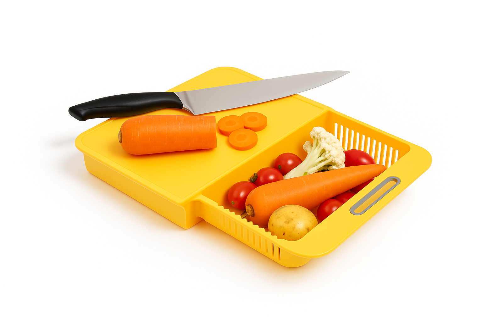Multifunction Kitchen Chopping Board with Drain Basket