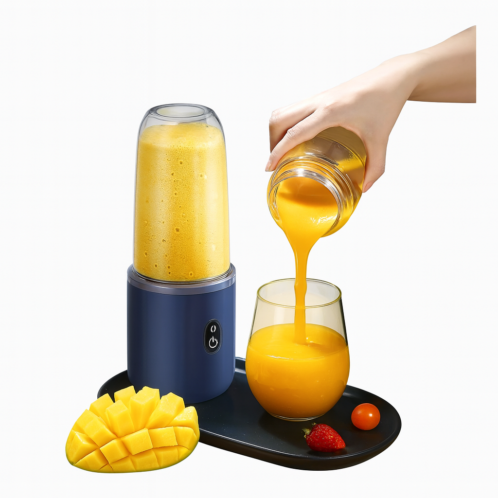 Portable USB blender with 6-blade stainless steel smoothie maker