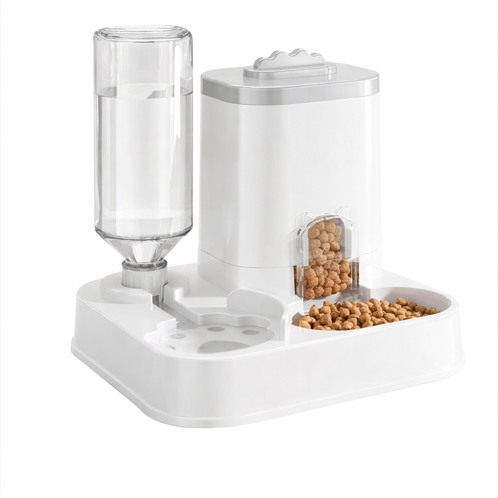 Automatic cat dog water dispenser with integrated bowl for indoor pet hydration