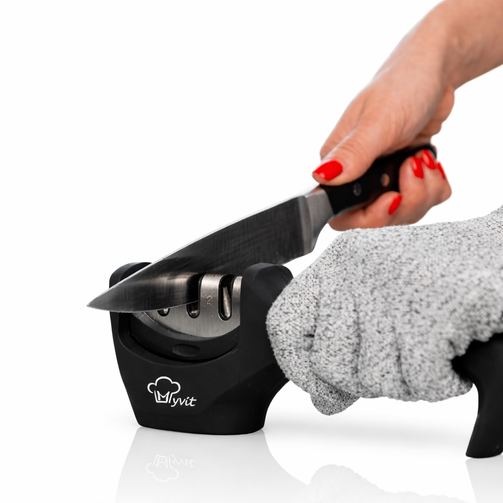 Diamond Tungsten Steel Knife Sharpener – Professional 3-Stage Kitchen Sharpening Tool