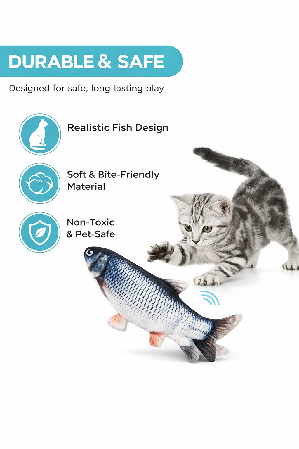 Interactive Floppy Fish Cat Toy (USB Rechargeable)