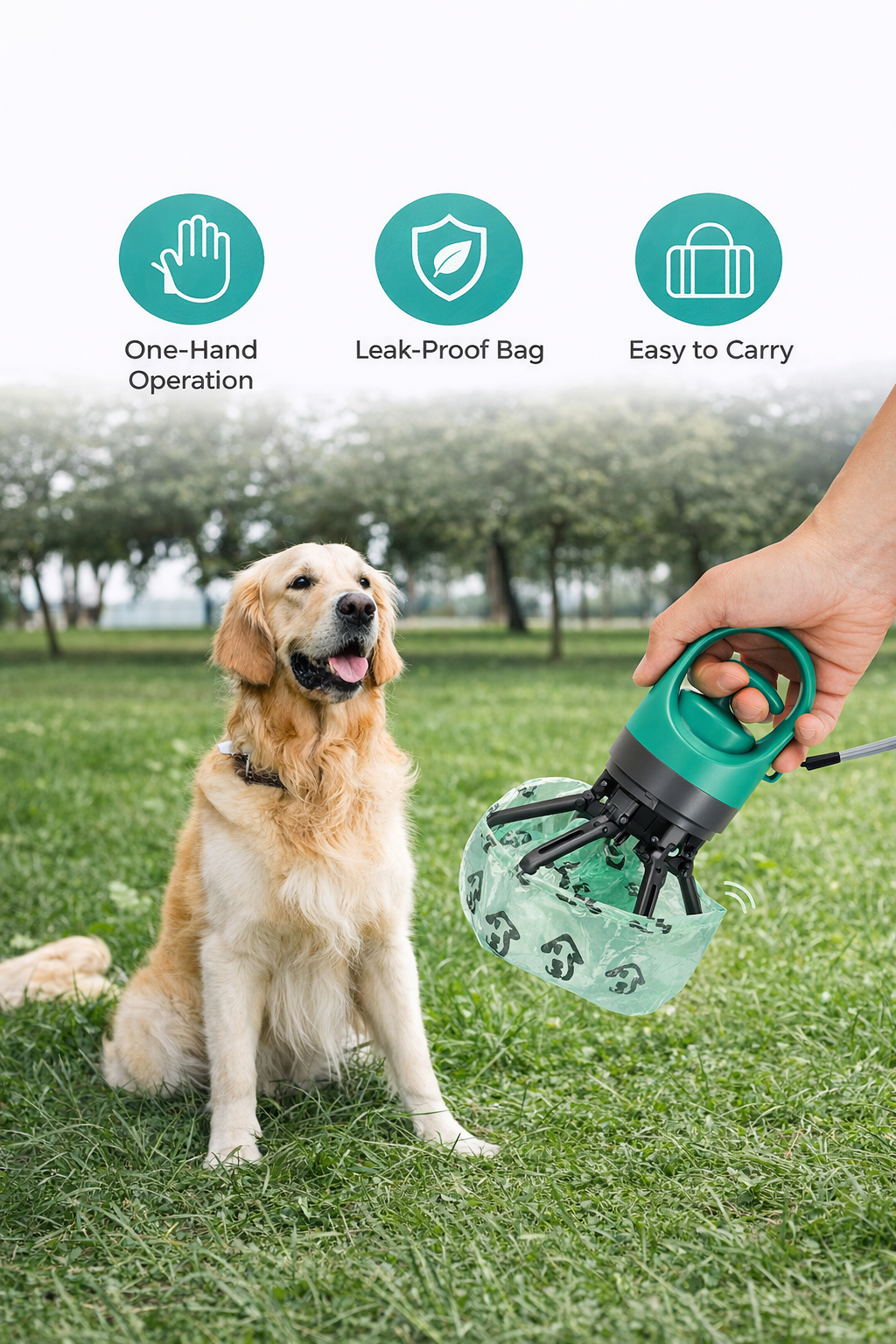 Portable Dog Pooper Scooper – No Touch Pet Waste Picker for Outdoor Use