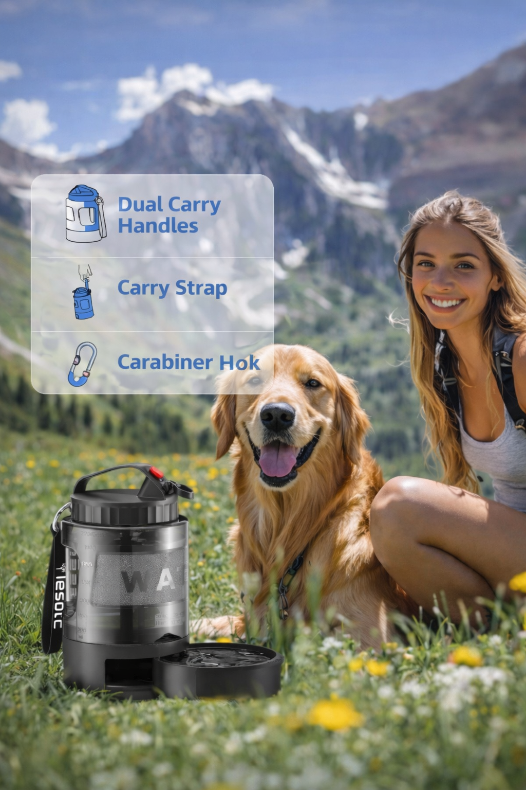Portable Pull-Out Water Bowl for Dogs – Leak-Proof Travel Bottle