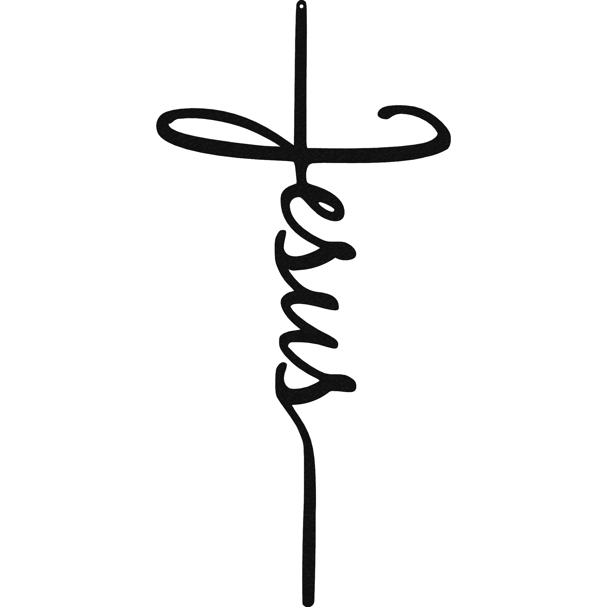 Jesus Cross metal wall art in black steel – Christian faith home décor