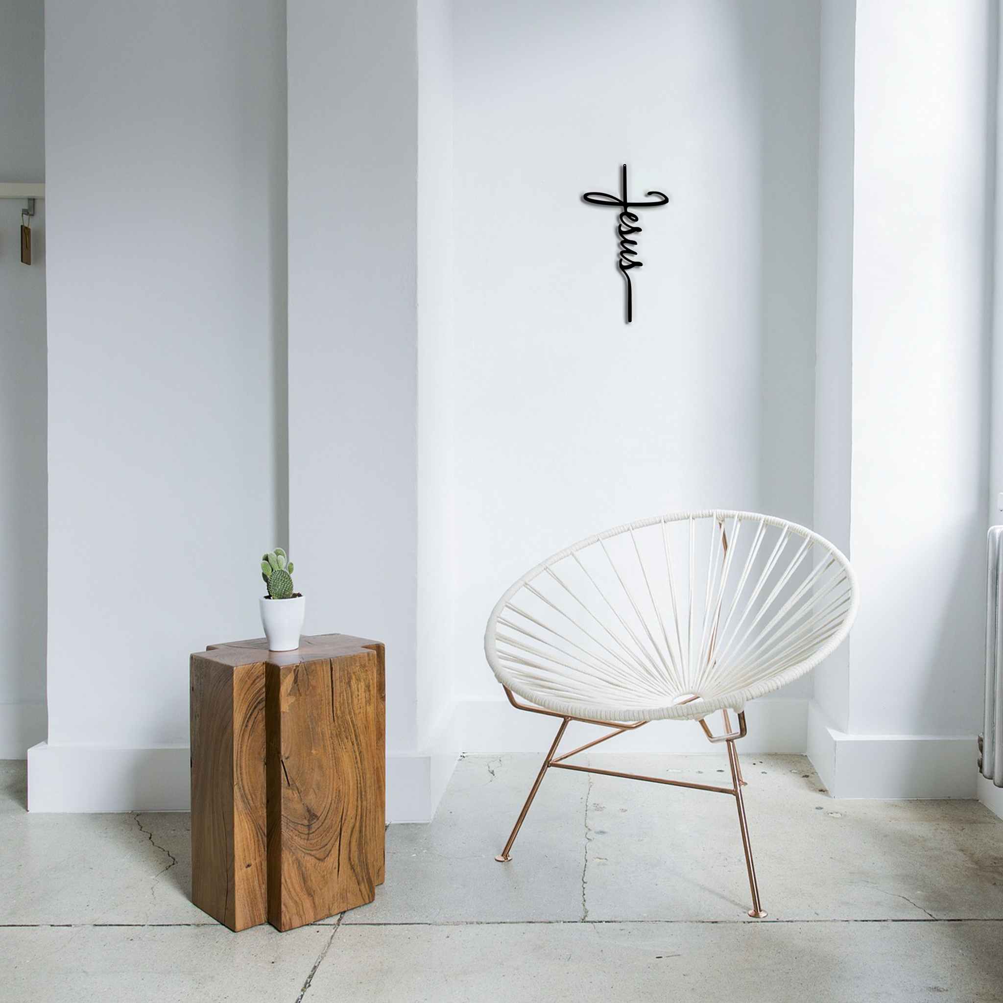 Faith-inspired Jesus Cross wall art for bedroom or entryway décor