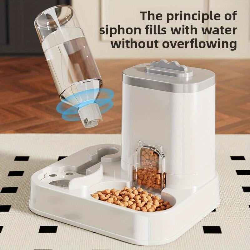 Pet water bowl connected to automatic water dispenser for cats and dogs