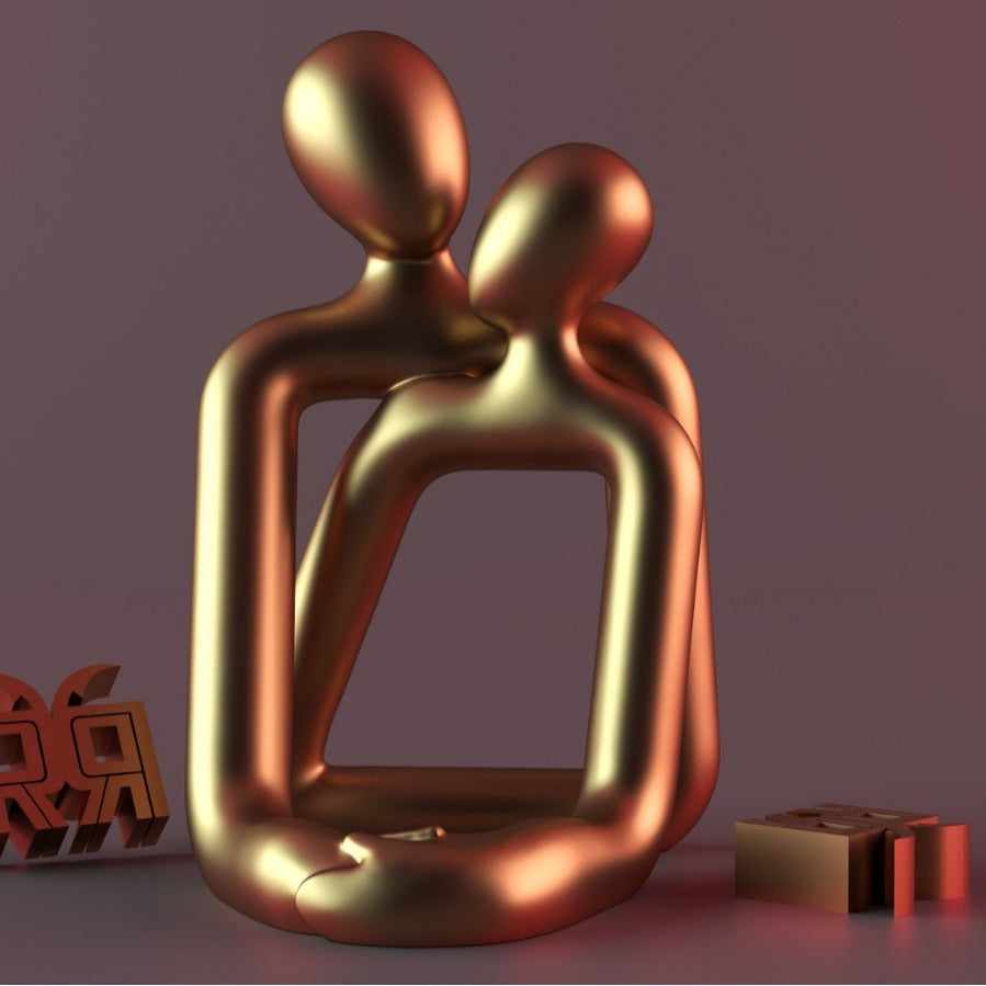 Heartwarming Couple Resin Statue