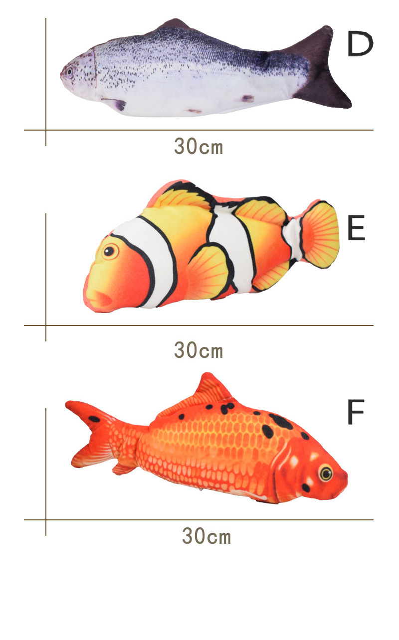 Rechargeable interactive fish cat toy with touch sensor movement