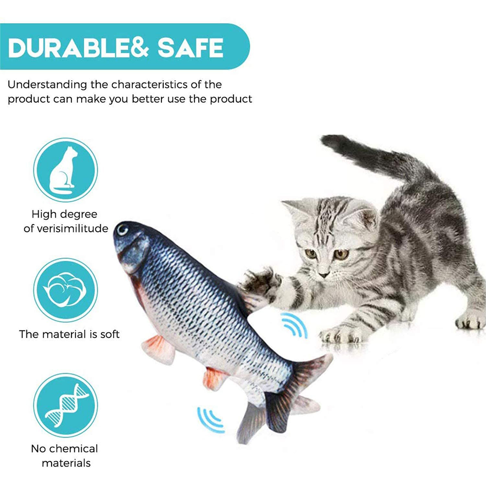 USB rechargeable flopping fish cat toy for indoor play