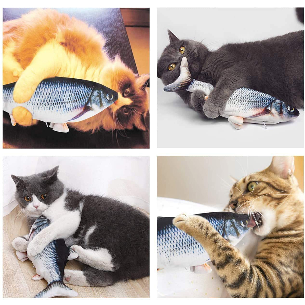 Realistic flopping fish cat toy made from soft plush material