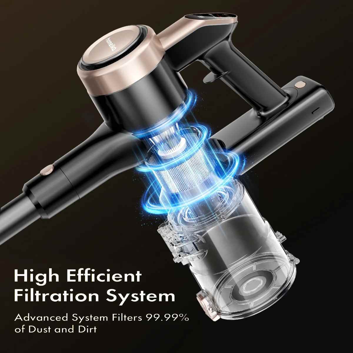 Cordless Vacuum Cleaner, 300W 23Kpa Powerful Suction Vacuum with LED Display, 3 Suction, 48Mins Runtime, Lightweight Stick Cleaner with Sofa Brush for Hard Floor/Carpet/Pet Hair/Car, Black